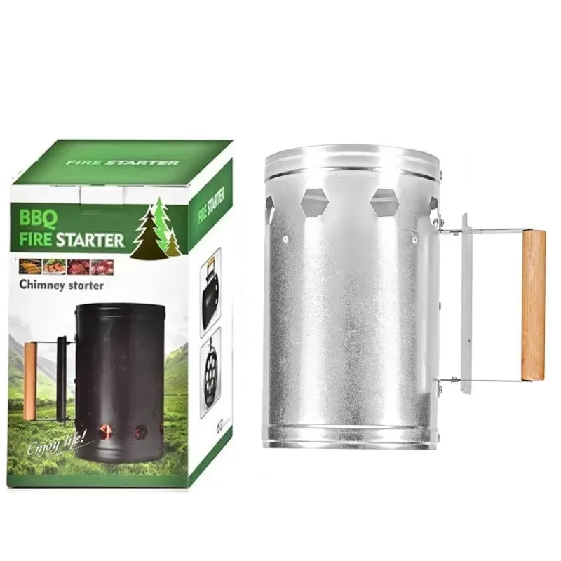 Chimney Quick Fire Coal Starter Can Lighting Barrel Camping Barbecue Can Charcoal Barrel Carbon Stove Charcoal Lighter