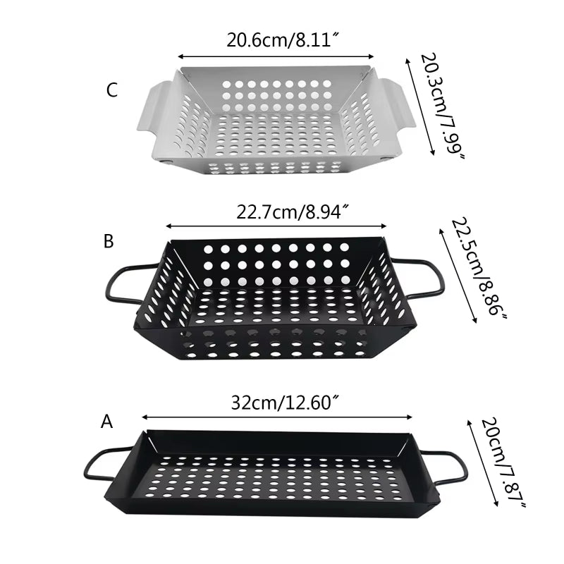 BBQ Grill Plates Vegetable Grill Pans for Outdoor Grill Wok Grill Cookwares