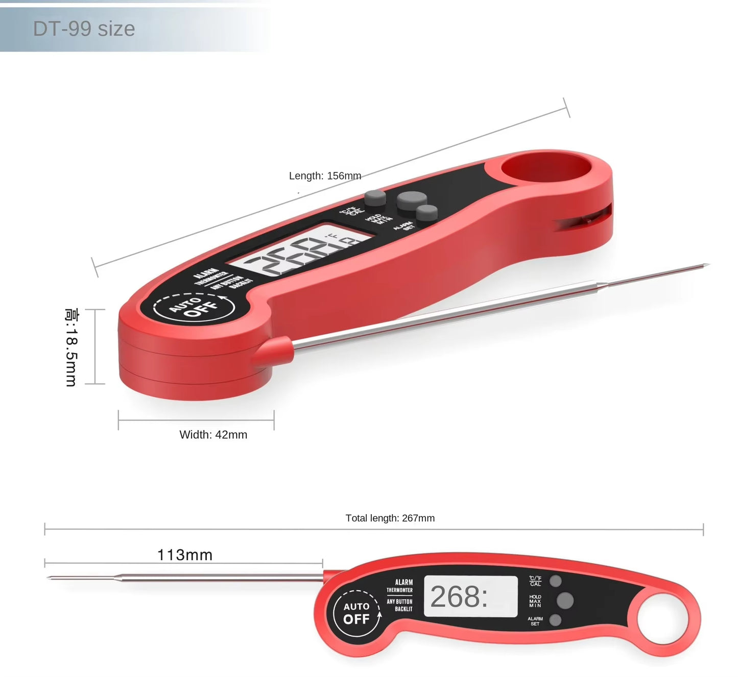Household Barbecue and Baking Kitchen Meat Folding Portable Digital Thermometer Probe