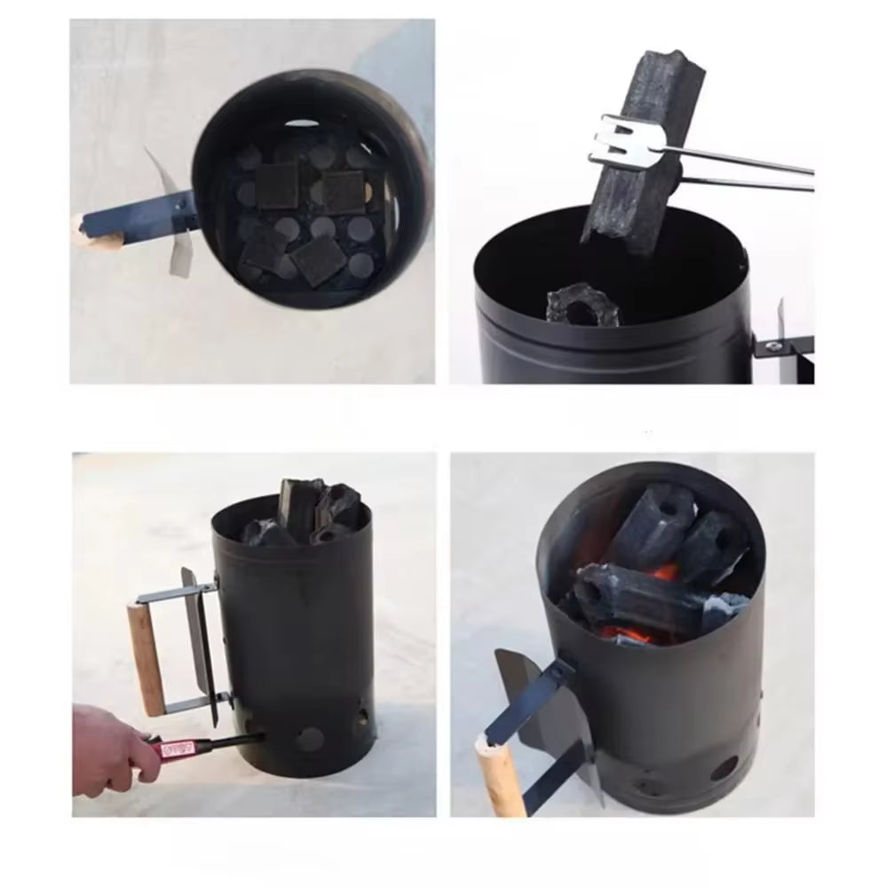 Chimney Quick Fire Coal Starter Can Lighting Barrel Camping Barbecue Can Charcoal Barrel Carbon Stove Charcoal Lighter