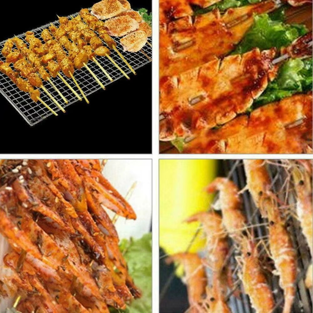 Portable Grill Basket BBQ Grill Basket Rolling Grilling Basket Stainless Steel Grill Mesh Useful Barbeque Grill Accessories
